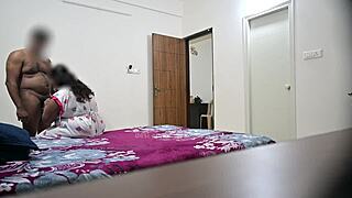 blowjob and hardcore fucking with wife while maid cleans room