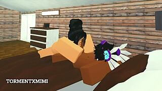 Roblox busty girl fucks her boyfriend in various positions