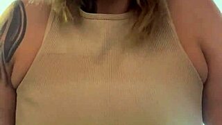 Gym Sweat Drips from Nipples and Pussy in Times Square