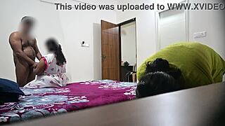 blowjob and hardcore fucking with wife while maid cleans room