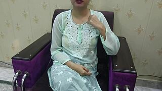 Landlord bends busty Indian pornstar Saara for doggystyle creampie closeup