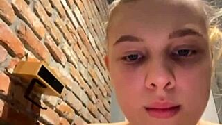 Fat teen's shaved pussy takes extreme hardcore fingering and fucking outdoors