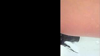 Shaved Pussy Teased by Thick Dildo Play