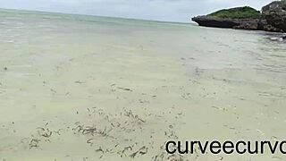 uber driver gropes my wet ebony pussy on beach till i squirt hard in public orgasm.