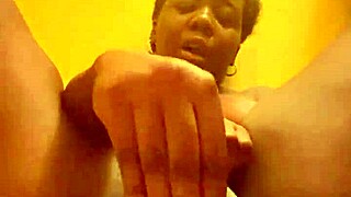 ebony amateur rips clothes for extreme toy masturbation