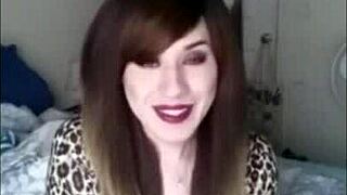 gorgeous ts strokes cock so horny explodes cum everywhere fast 💦😍