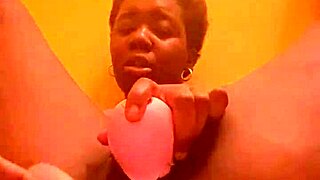 ebony amateur rips clothes for extreme toy masturbation