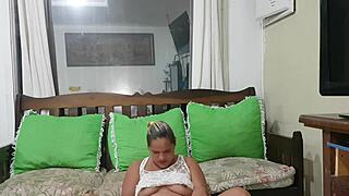 Big Ass Latina Masturbates to Real Fetish Cumshot Explosion