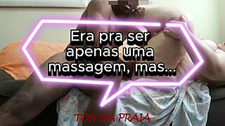 African bride's wedding massage turns into Brazilian black cock handjob surprise.