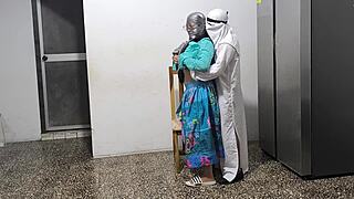 Arab couple flirts with pastor then bends over for dirty doggystyle consummation