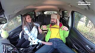 i couldn't resist stopping for lili charmelle's car fuck and creampie