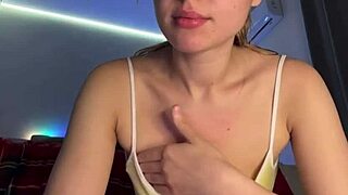 blonde teen teases natural big tits close-up while fingering dripping pussy to orgasm