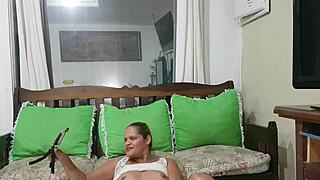 Big Ass Latina Masturbates to Real Fetish Cumshot Explosion