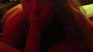 blonde girlfriend slurps and deepthroats friend's cock hungrily