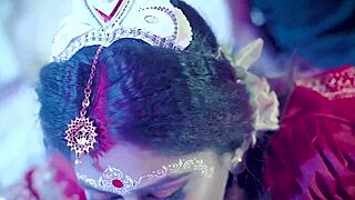 young indian couple's suhaag raat turns into rough doggystyle creampie with dirty hindi screams