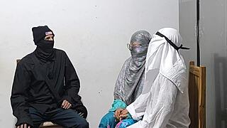 Arab couple flirts with pastor then bends over for dirty doggystyle consummation