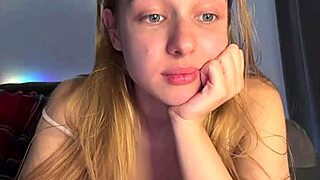 blonde teen teases natural big tits close-up while fingering dripping pussy to orgasm