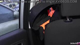 german teen cheats on first date gagging on stranger's big cock doggystyle in berlin car no condom 😈🍆💦