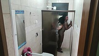 hidden cam catches black babe cumming on young cock