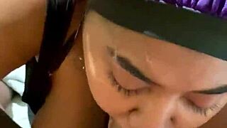 i gag hard on that monster cock swallowing the huge jizz load down my throat