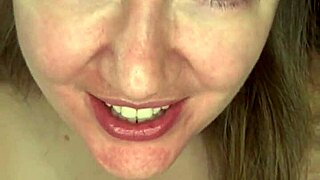 Hey check out this amateur big tit milf teasing her new toy