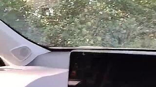 so this naughty housewife gets pulled over and rubs one out quick in the public layby