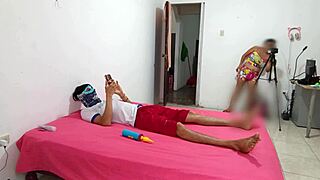 my stepsis brings this sexy indian beauty for lingerie dance but my cock stays soft from excitement