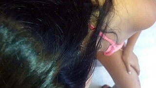 she worships his ass then sucks cock using her heels