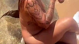 Ever wondered how it feels getting fully naked on the beach as a young exhibitionist?