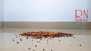 High Heels Boots Crush Cornflakes on Dorm Floor