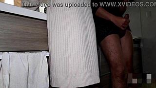 Kitchen Creampie Threesome! Shaved Japanese Milf Mai Loves Raw Cum Loads