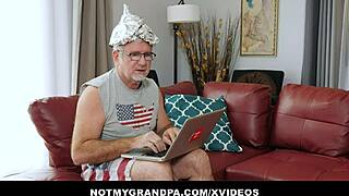 Big Tits Teen Jackie Hoffs Pussy Pounded by Grumpy Old Man