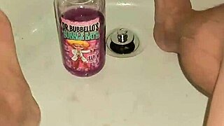 Asian amateur bathes nude in pool showing barefoot toes for intense feet fetish POV