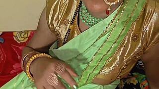 damn cute saree bhabhi, ur so naughty bent over for father-in-law's rough doggy pounding after missionary on back
