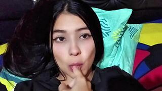 Busty Latina Caught Stepsis Boyfriend Cam