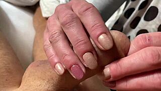 Foreskin Tease Handjob Lick Spit Cum Play With Milf