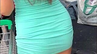 cute teen walks store panty-free then takes outdoor creampie doggystyle