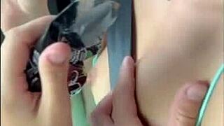 cute teen walks store panty-free then takes outdoor creampie doggystyle