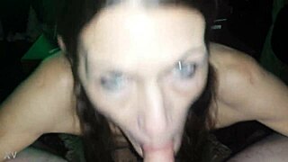 Girlfriend's Petite Milf Tits Tempt in Pov Naughty Blowjob