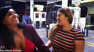 hot chicks at gas station can't resist quick public pounding 😏🍑🔥