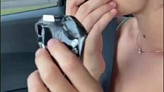 cute teen walks store panty-free then takes outdoor creampie doggystyle