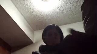 Hanzzell Guerrero's big ass gapes wide in kitchen with deep throat action