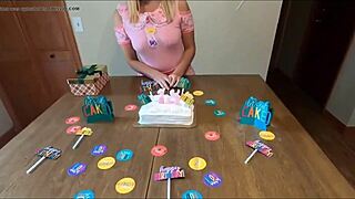 Thrilled teen heart races deepthroating stepdaddy on her 18th birthday