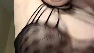 whoa check this chubby slut's huge naturals bouncing in sheer bra 💦🍒