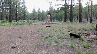 naked muscular guy flashes see-through at campground entrance simscristian05