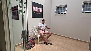 Wore tight clothes cleaning house, earned fresh cum milk in mouth