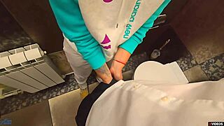 Teacher sneaks cum into panties during school toilet back to school thrill