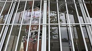 Wore tight clothes cleaning house, earned fresh cum milk in mouth