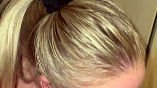 Step sister, isn't she the sexiest blonde sucking monster cock with those blue eyes?!