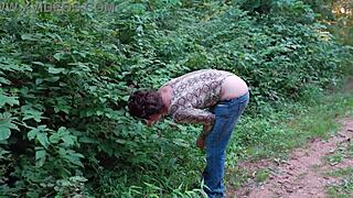 imagine this milf's curves teasing in thong bodysuit along the wild trail...